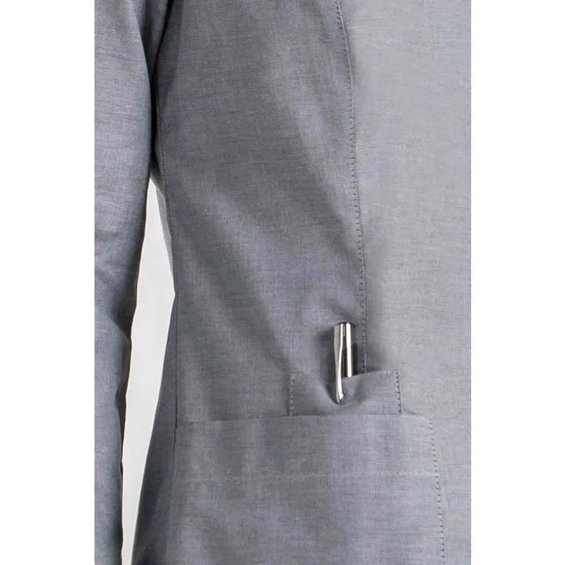 CHAQUETA GRIS MANGA LARGA CUELLO MAO ONDA  DYNEKE