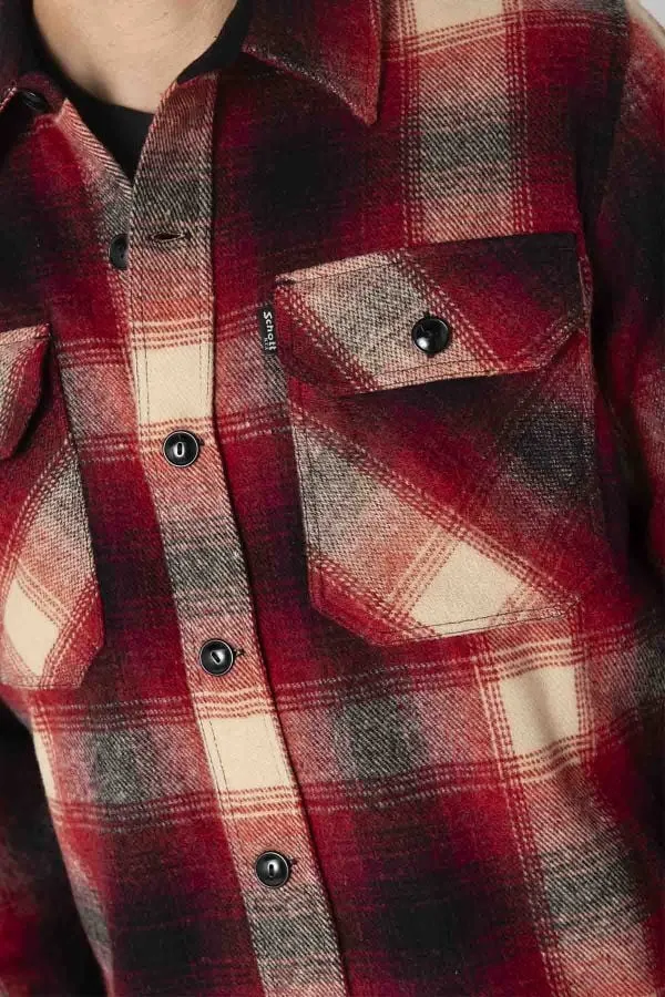 Chaqueta Hombre Schott Shcarl4 Dark Red Checks