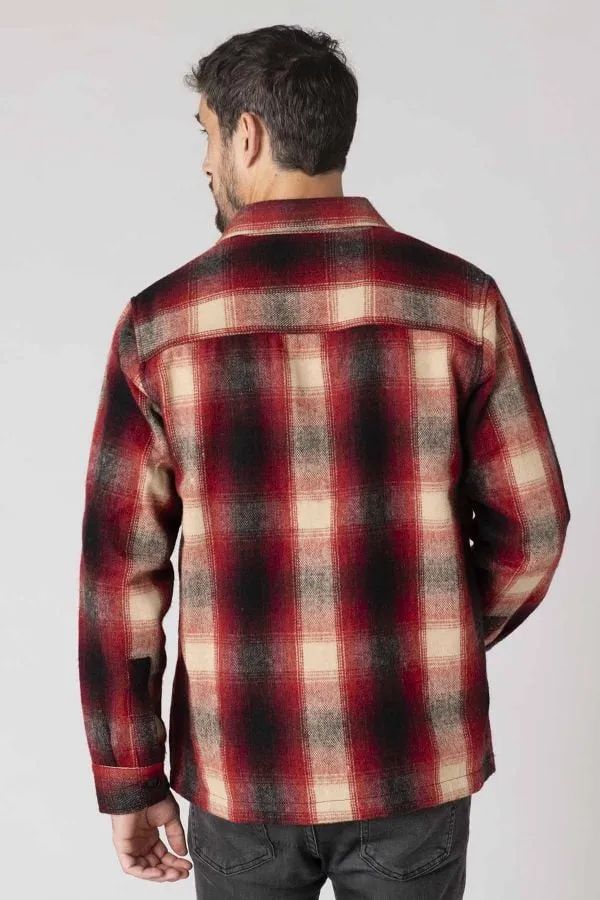 Chaqueta Hombre Schott Shcarl4 Dark Red Checks