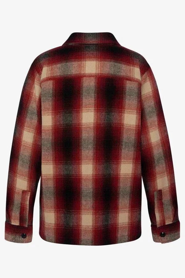 Chaqueta Hombre Schott Shcarl4 Dark Red Checks