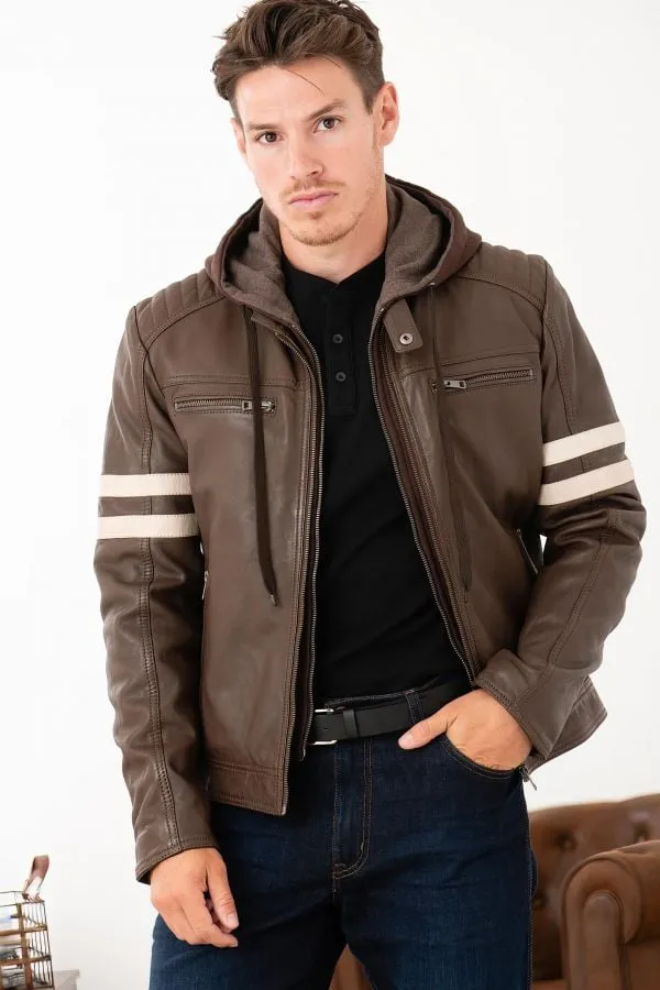Chaqueta Hombre Serge Pariente Road Hood Mocca / Beige