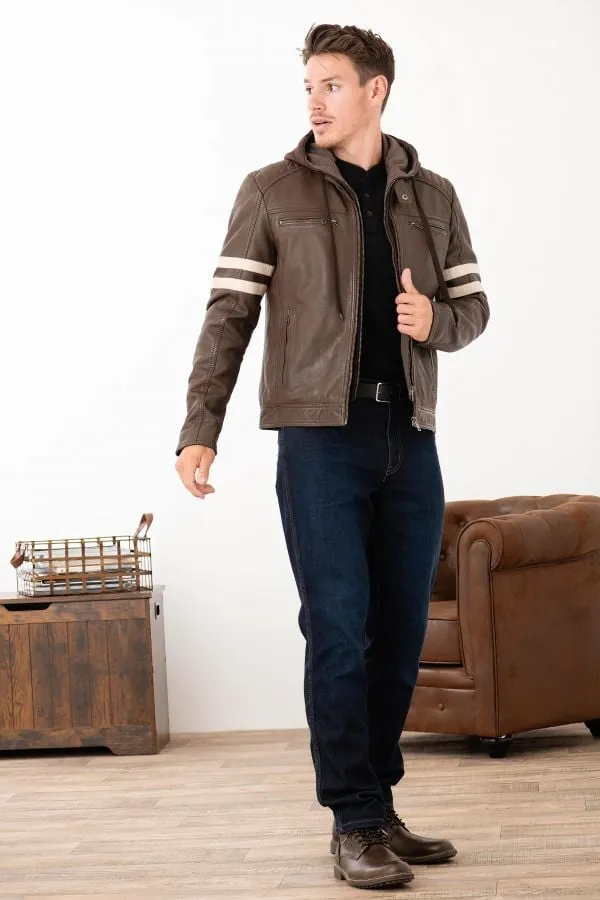 Chaqueta Hombre Serge Pariente Road Hood Mocca / Beige