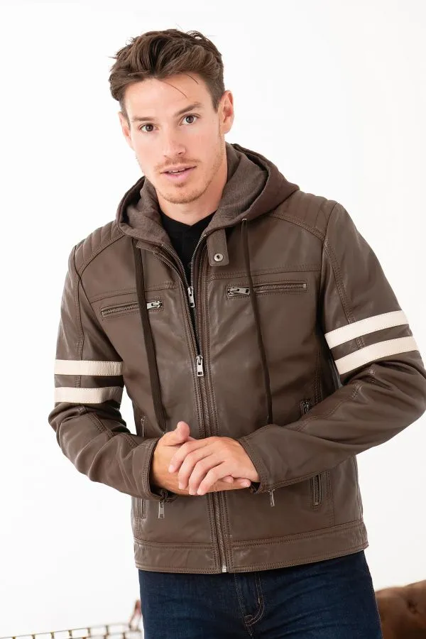 Chaqueta Hombre Serge Pariente Road Hood Mocca / Beige