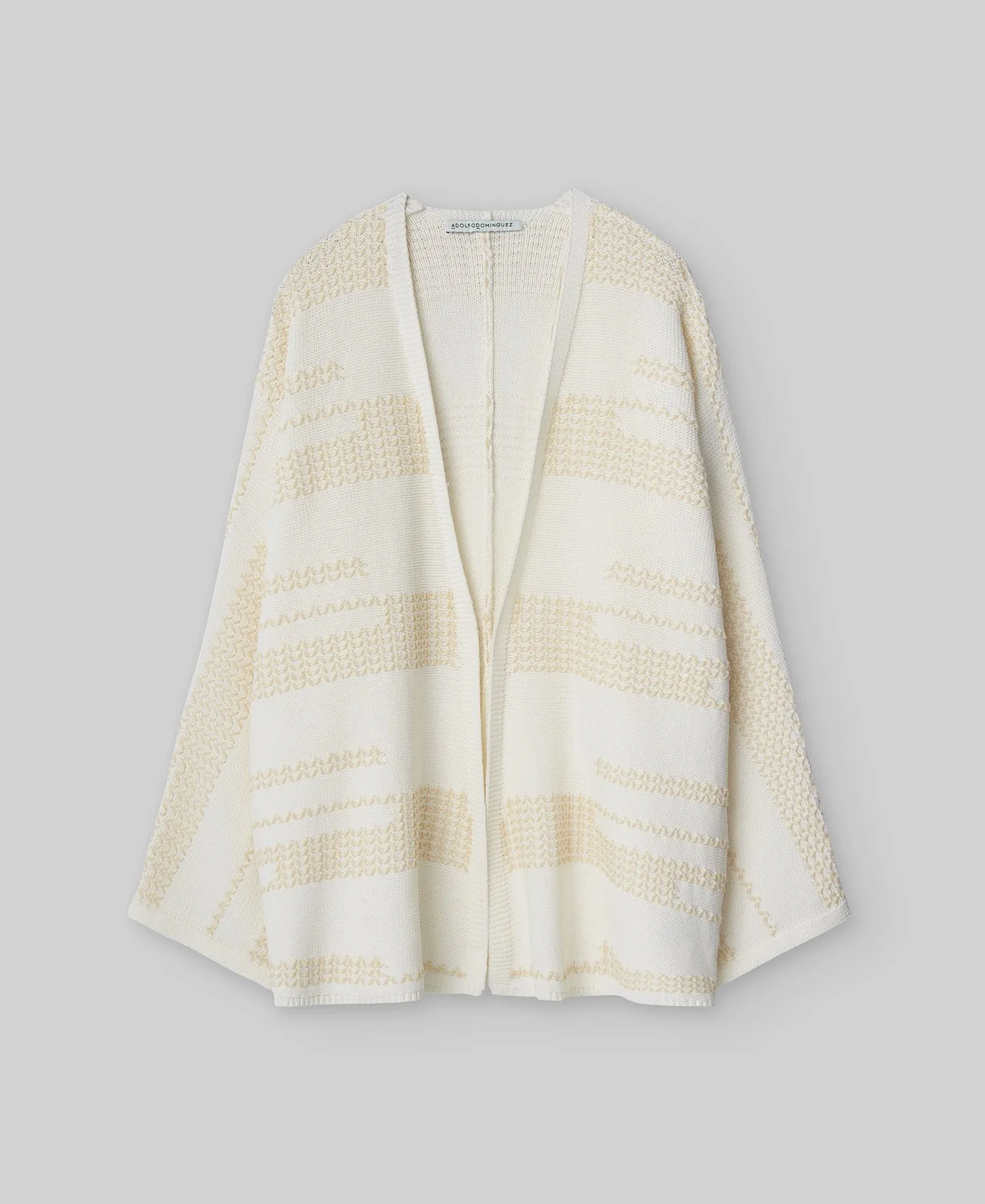 Chaqueta jacquard crudo mujer