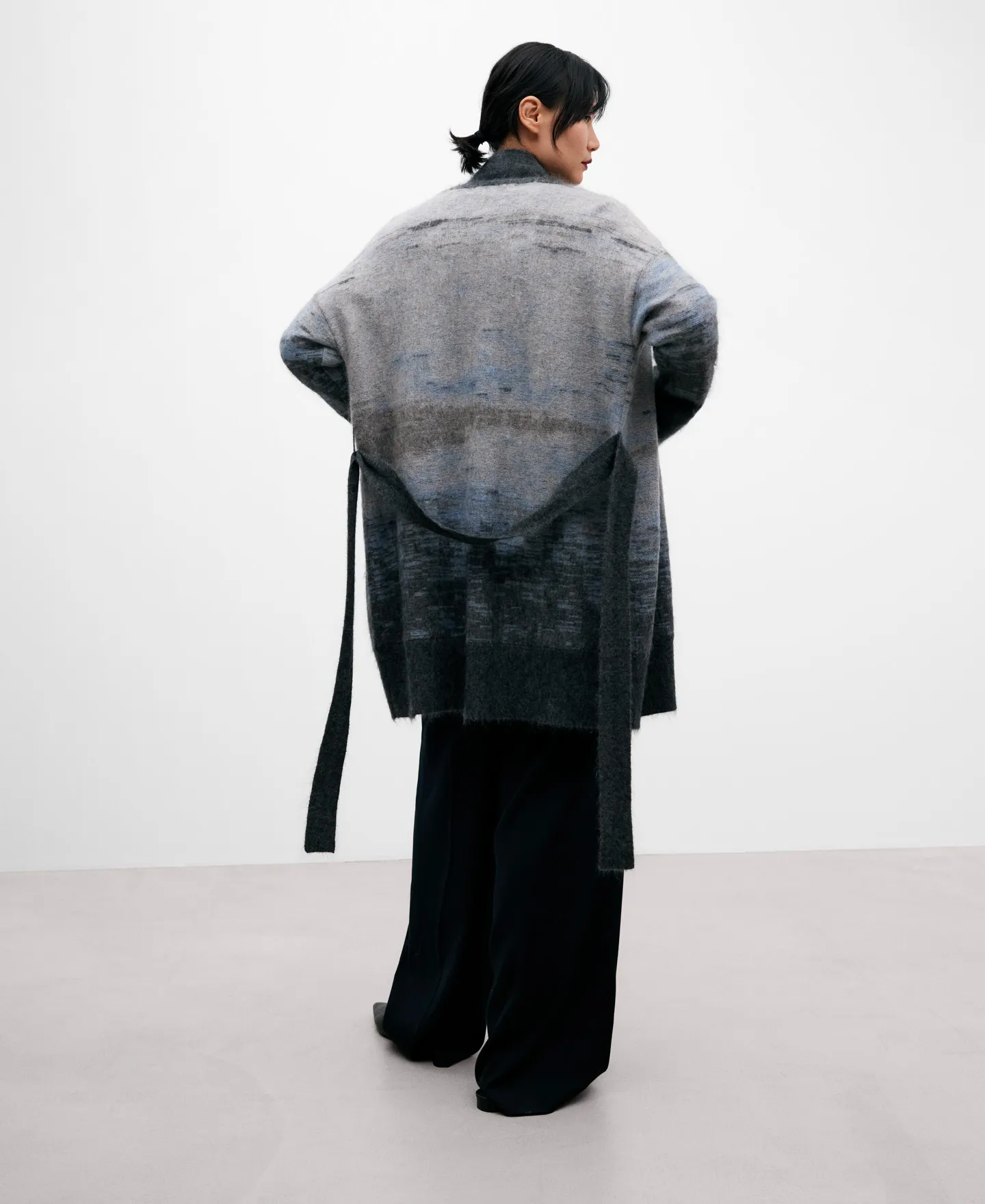Chaqueta jacquard mujer gris melange