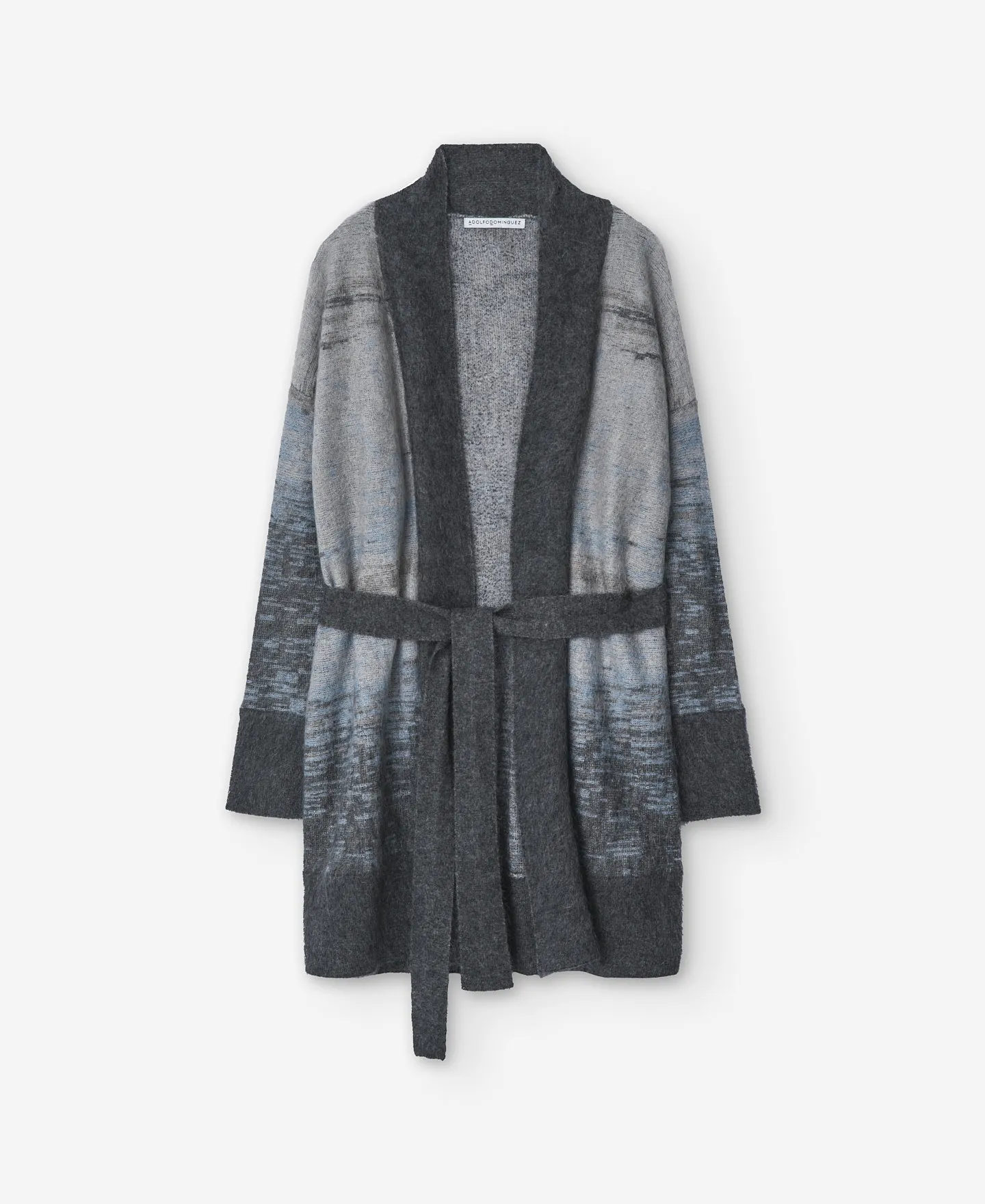 Chaqueta jacquard mujer gris melange