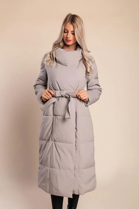 Chaqueta larga acolchada, fango