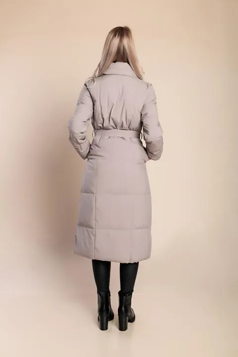 Chaqueta larga acolchada, fango