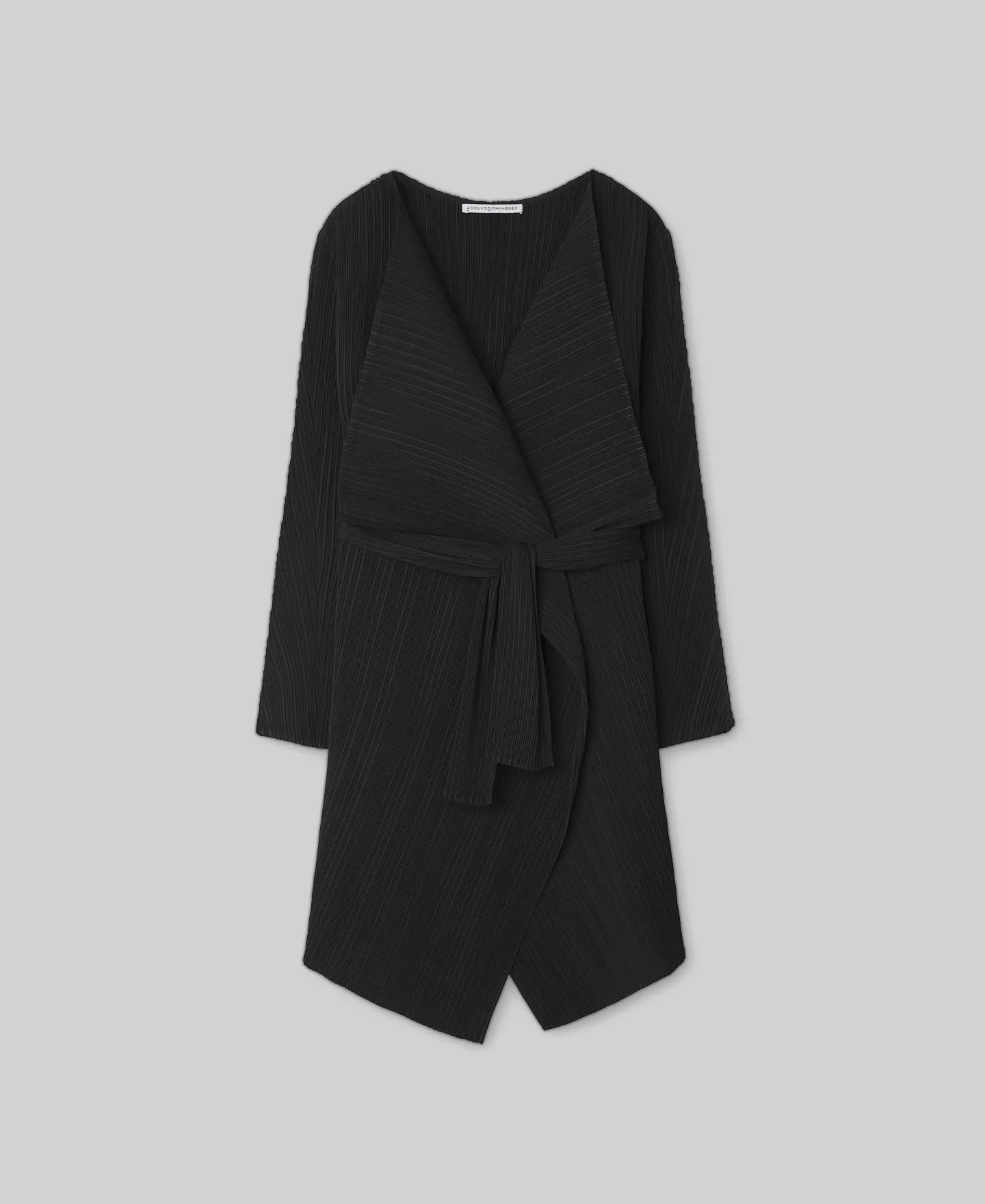Chaqueta larga asimétrica crinkle mujer