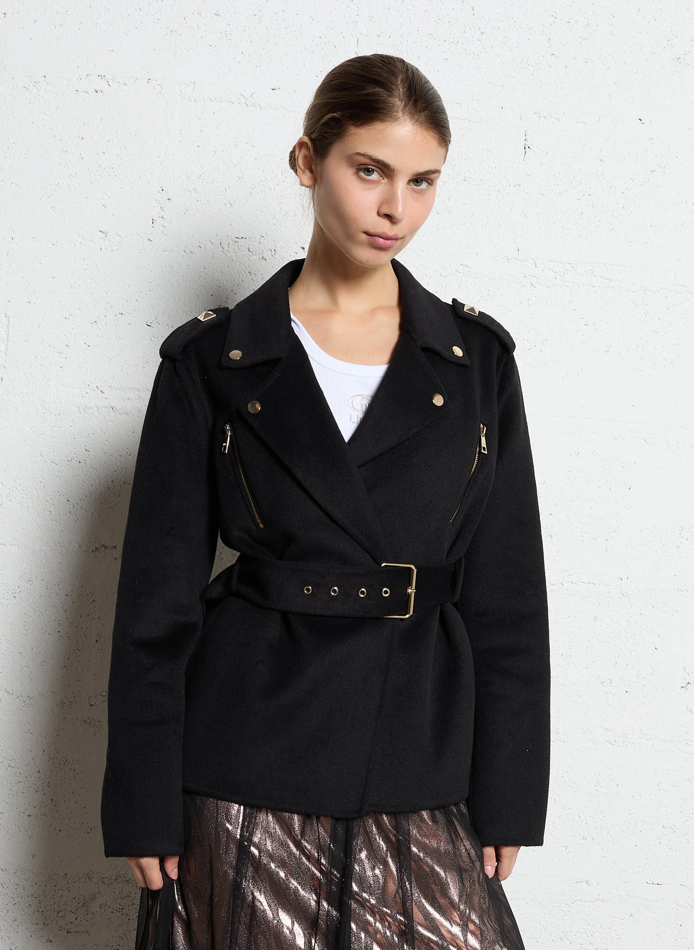 Chaqueta motera en negro