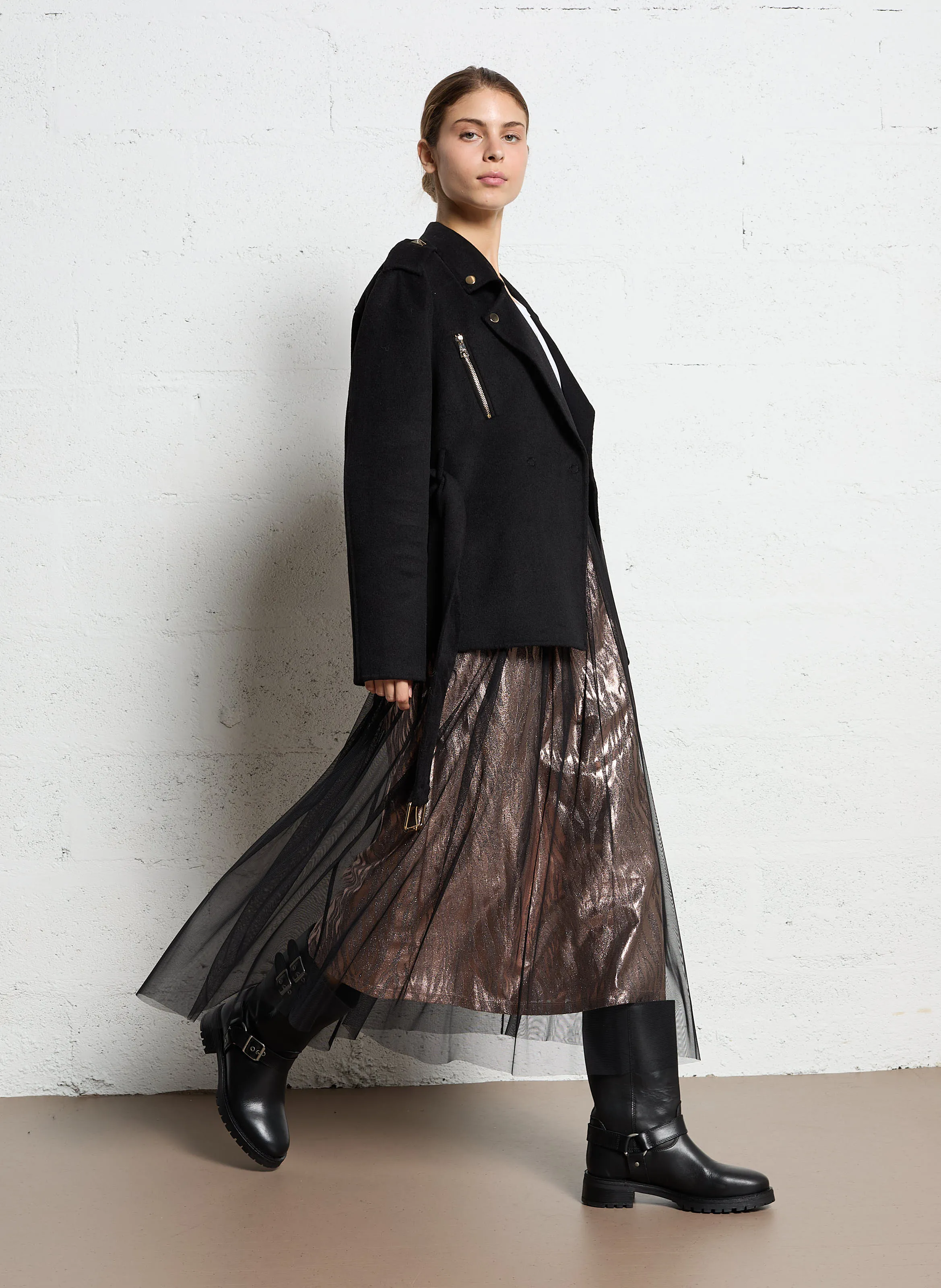 Chaqueta motera en negro
