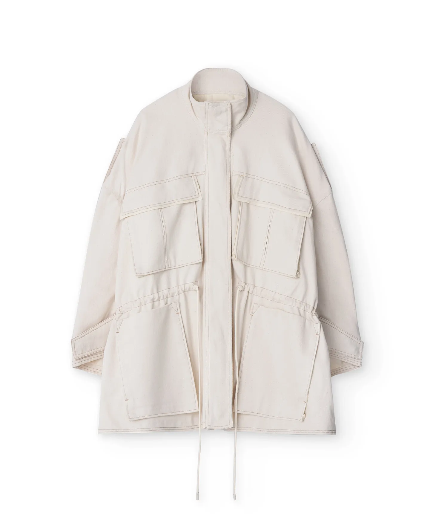 Chaqueta oversize cuello alto mujer