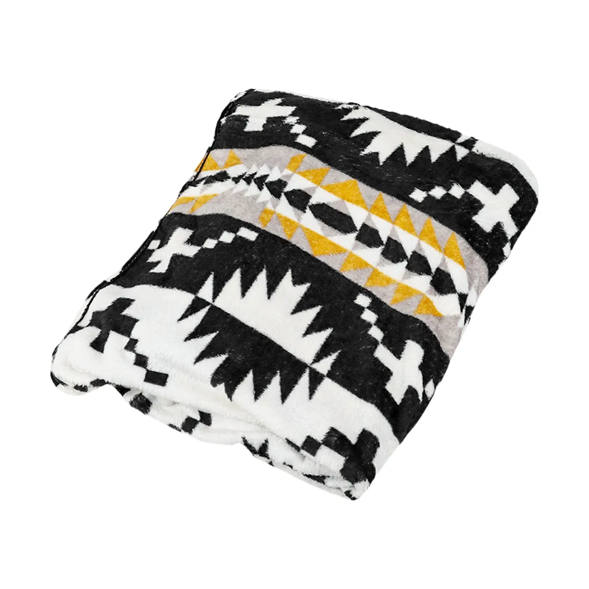Cobija con Estampado color Blanco con Negro 175x145cm