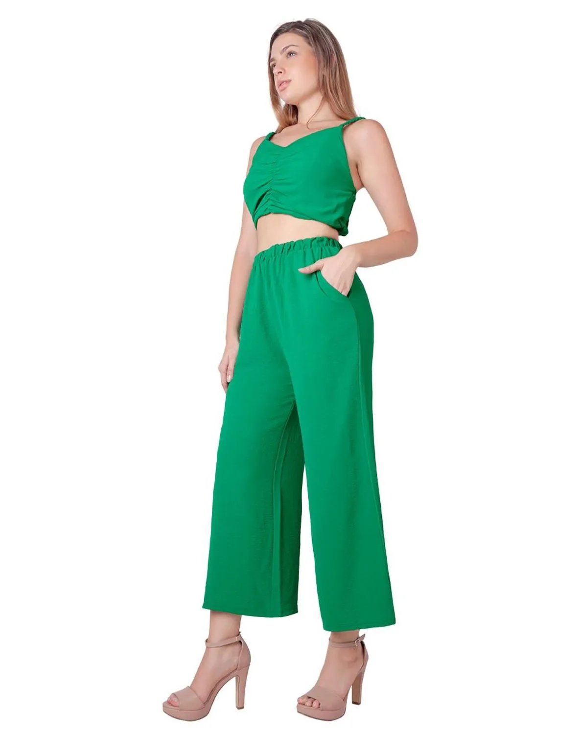 Conjunto Blusa Y Pantalón Mujer Verde Stfashion 52405025