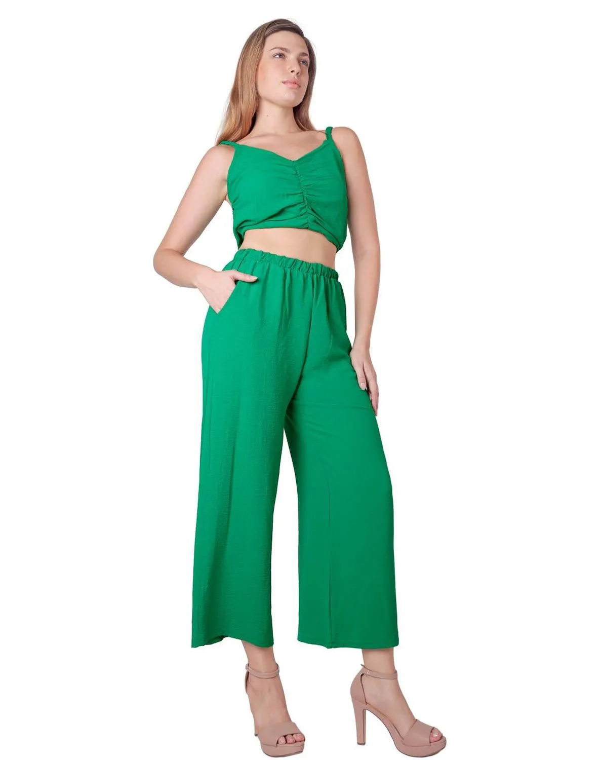 Conjunto Blusa Y Pantalón Mujer Verde Stfashion 52405025