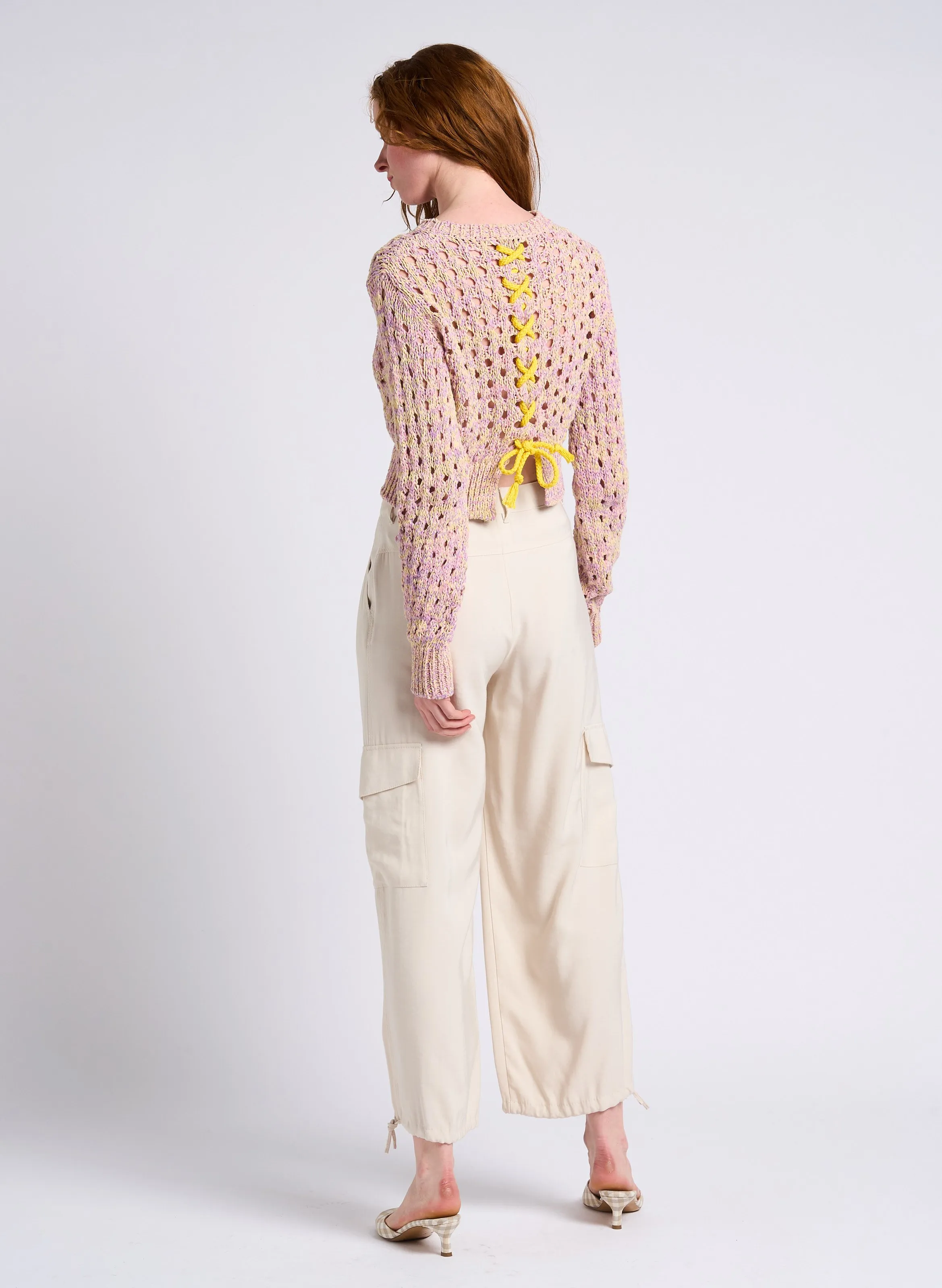 CORVINO  PANTALóN CARGO ANCHO EN BLANCO