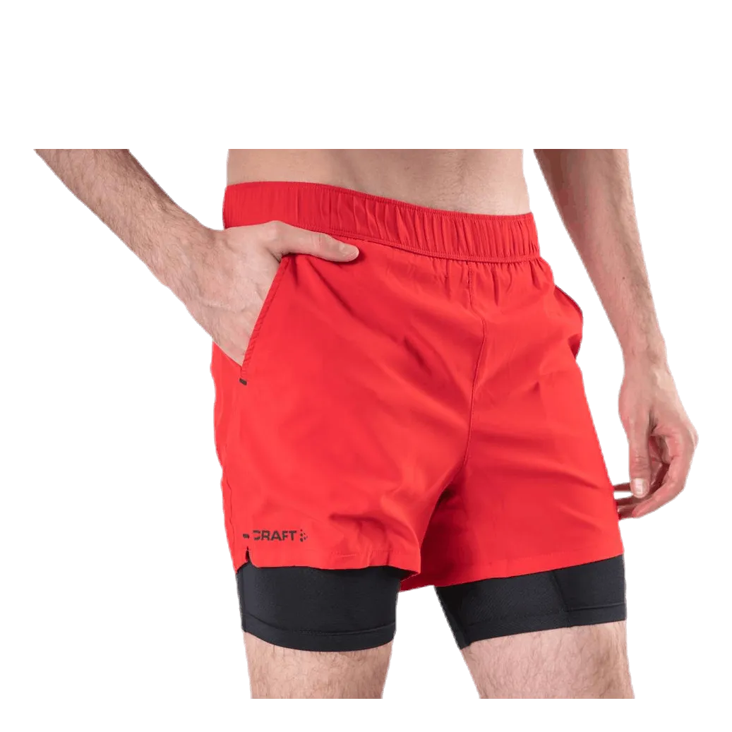CRAFT ADV ESSENCE 2IN1 STRETCH SHORTS RED