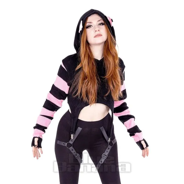 Cupcake Cult Lindo Kitty Soodie (Negro/Rosa)