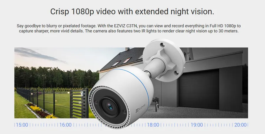 CáMARA WIFI EZVIZ C3TN 2MP, FULL HD, 2.8MM, IP67