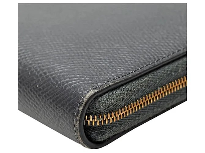 Céline Cartera larga de cuero con logo de Celine Gris 