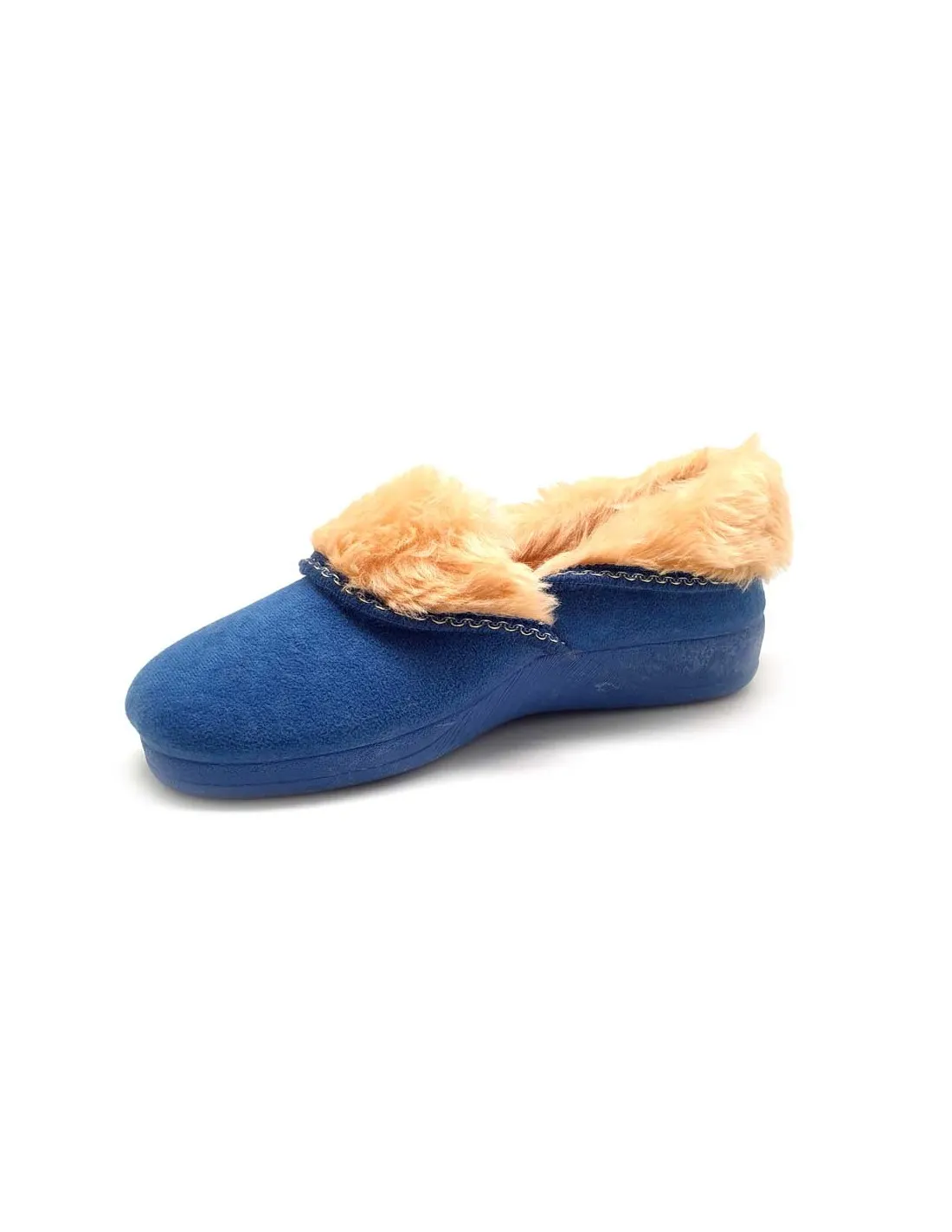 DAVS ZAPATILLA CASA CERRADA MUJER TIPO BOTIN CON PELO EN EL INTERIOR 10400AZUL 10X