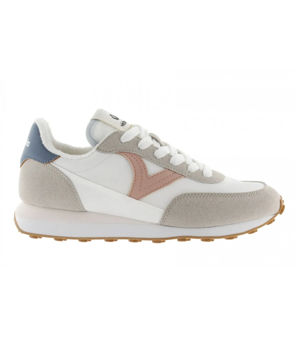 Deportiva cordones mujer Victoria beige y taupe