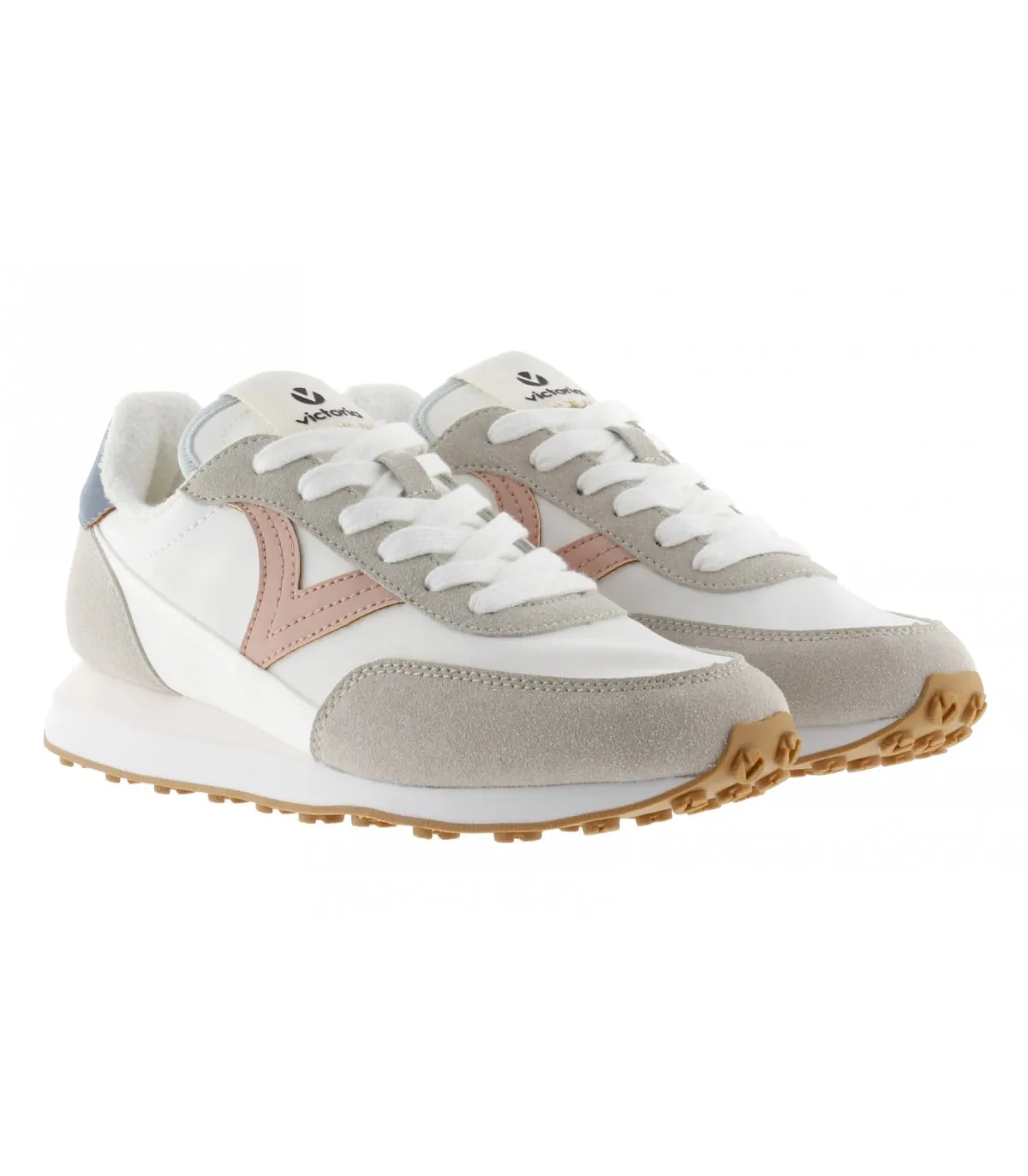 Deportiva cordones mujer Victoria beige y taupe