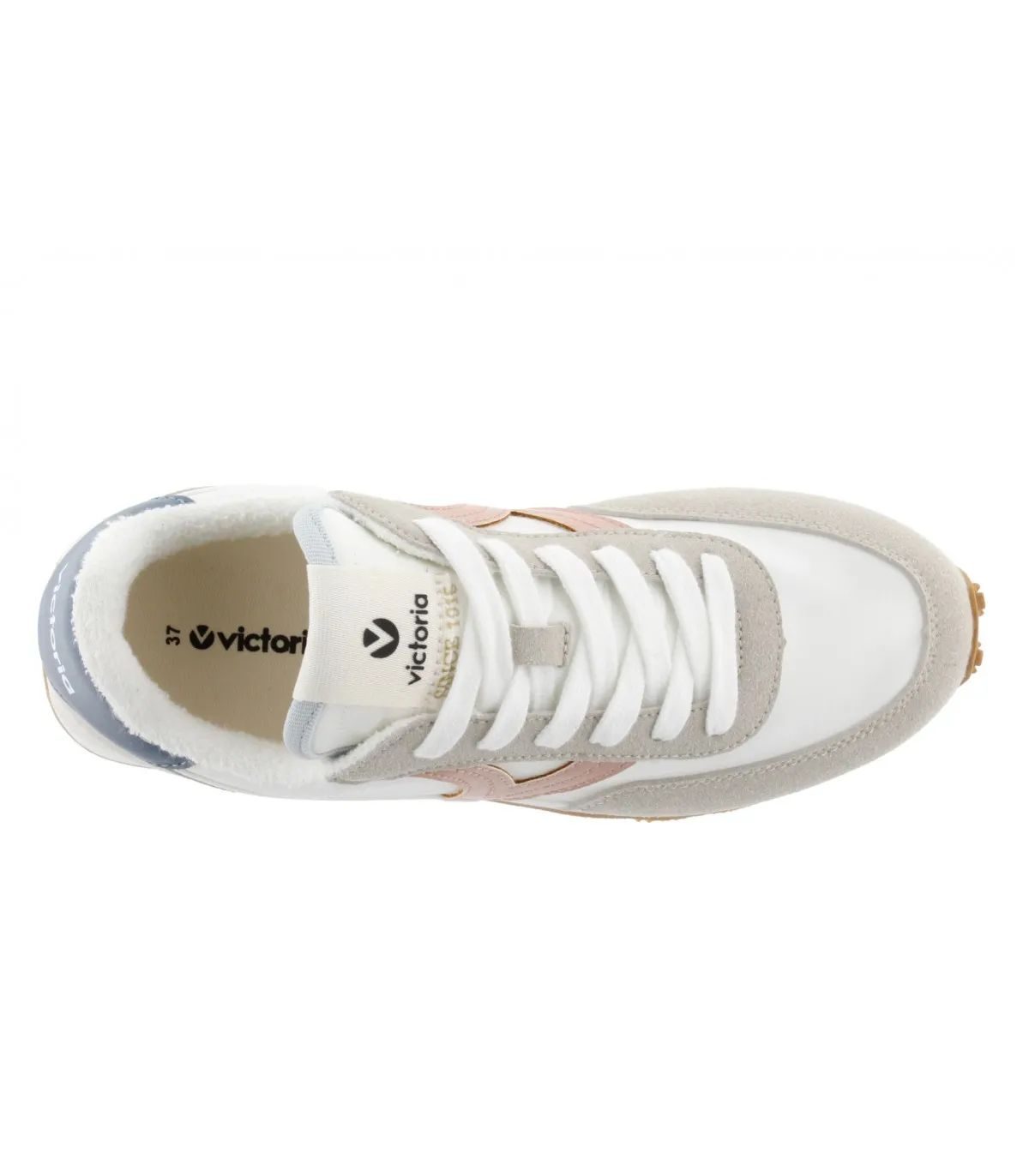 Deportiva cordones mujer Victoria beige y taupe