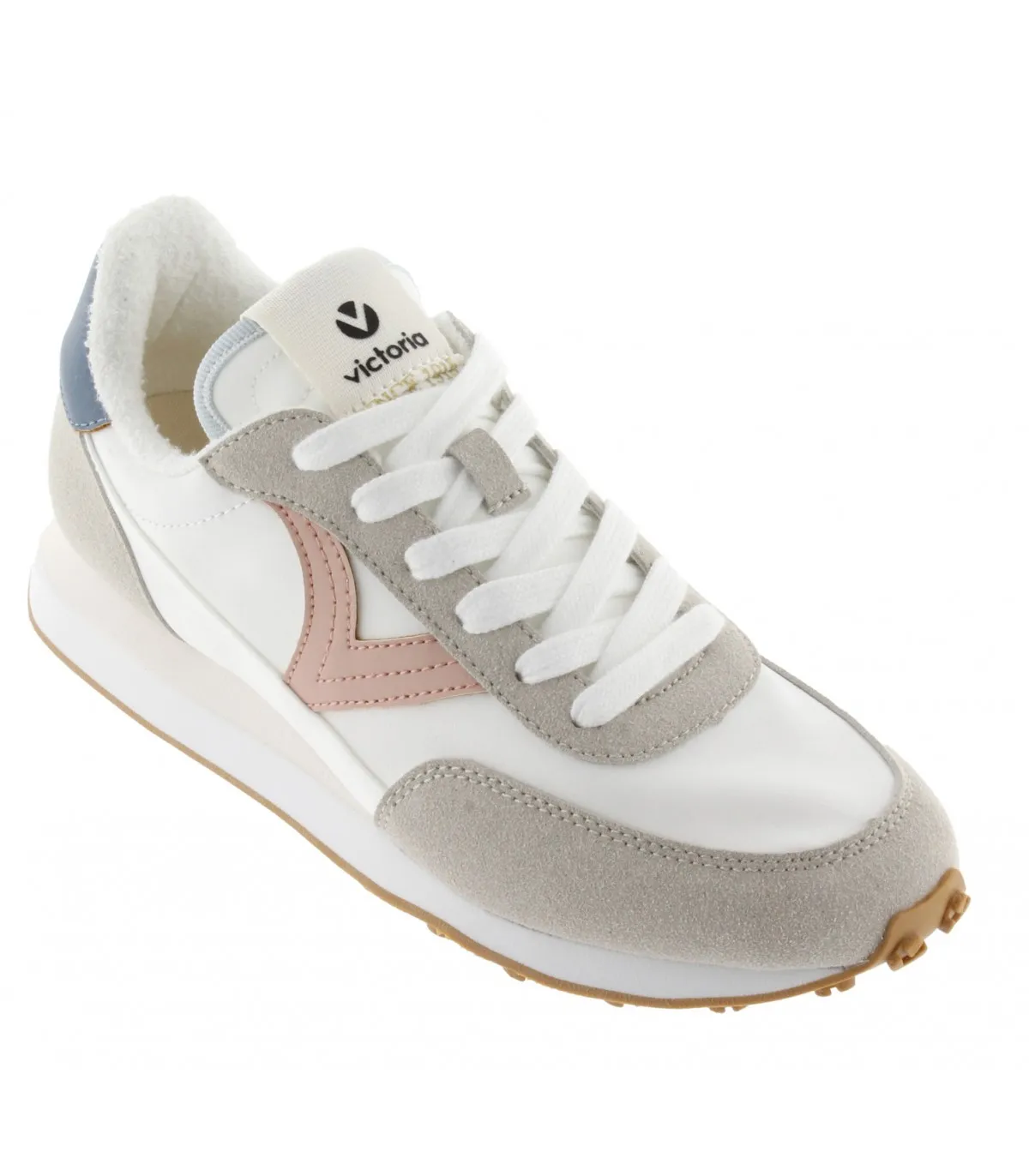 Deportiva cordones mujer Victoria beige y taupe