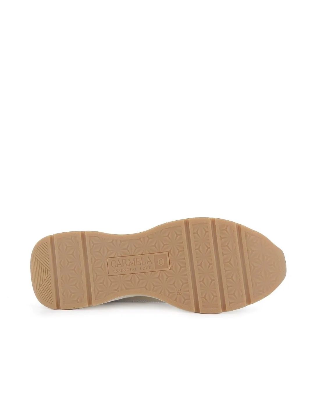 Deportiva cremallera y cordones piel calada beige contraste mujer CARMELA