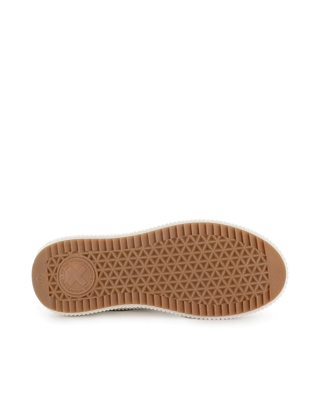 Deportiva cuña textil cordones mujer naranja Xti