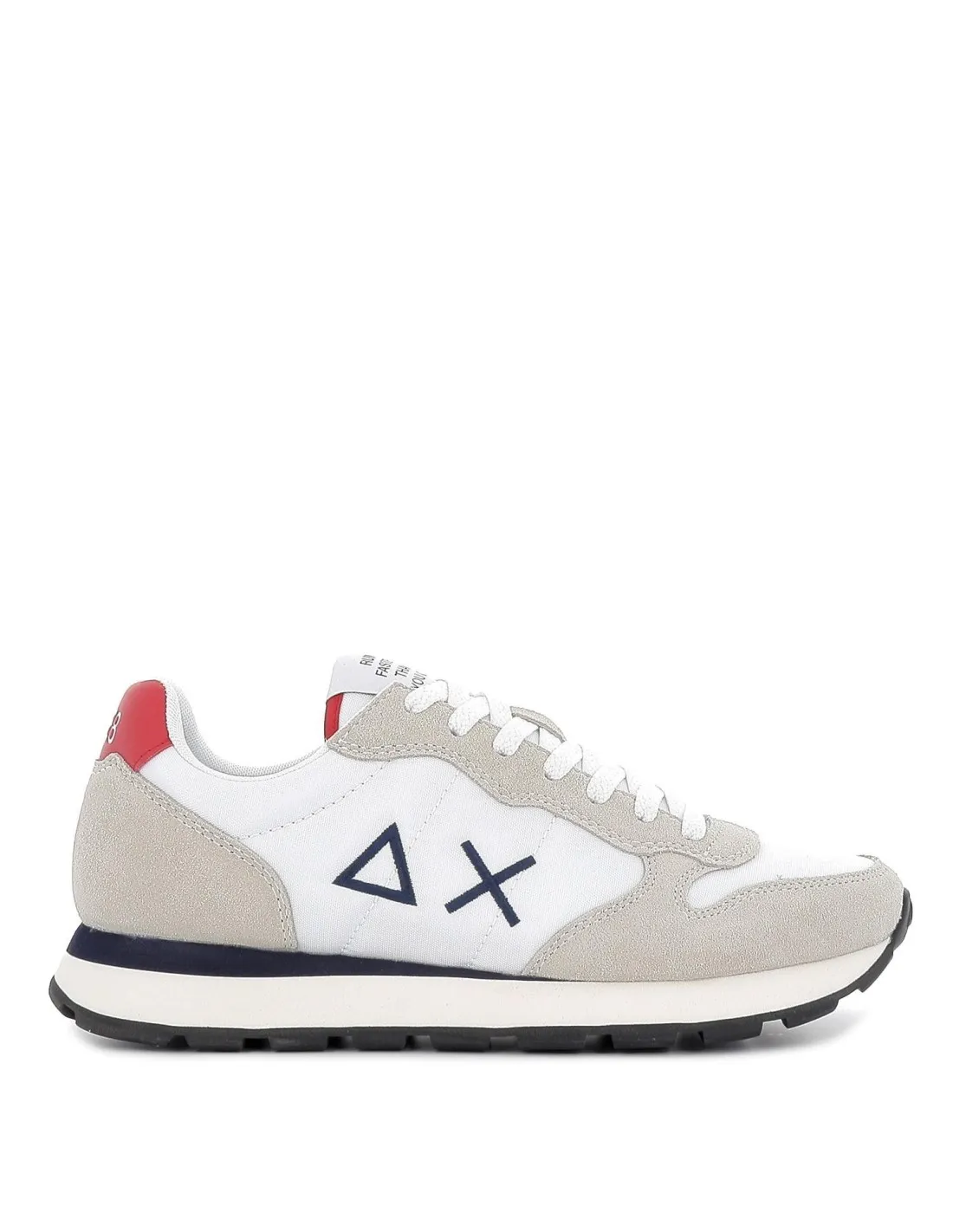 Deportiva nylon plana cordones contraste hombre blanco y beige SUN68