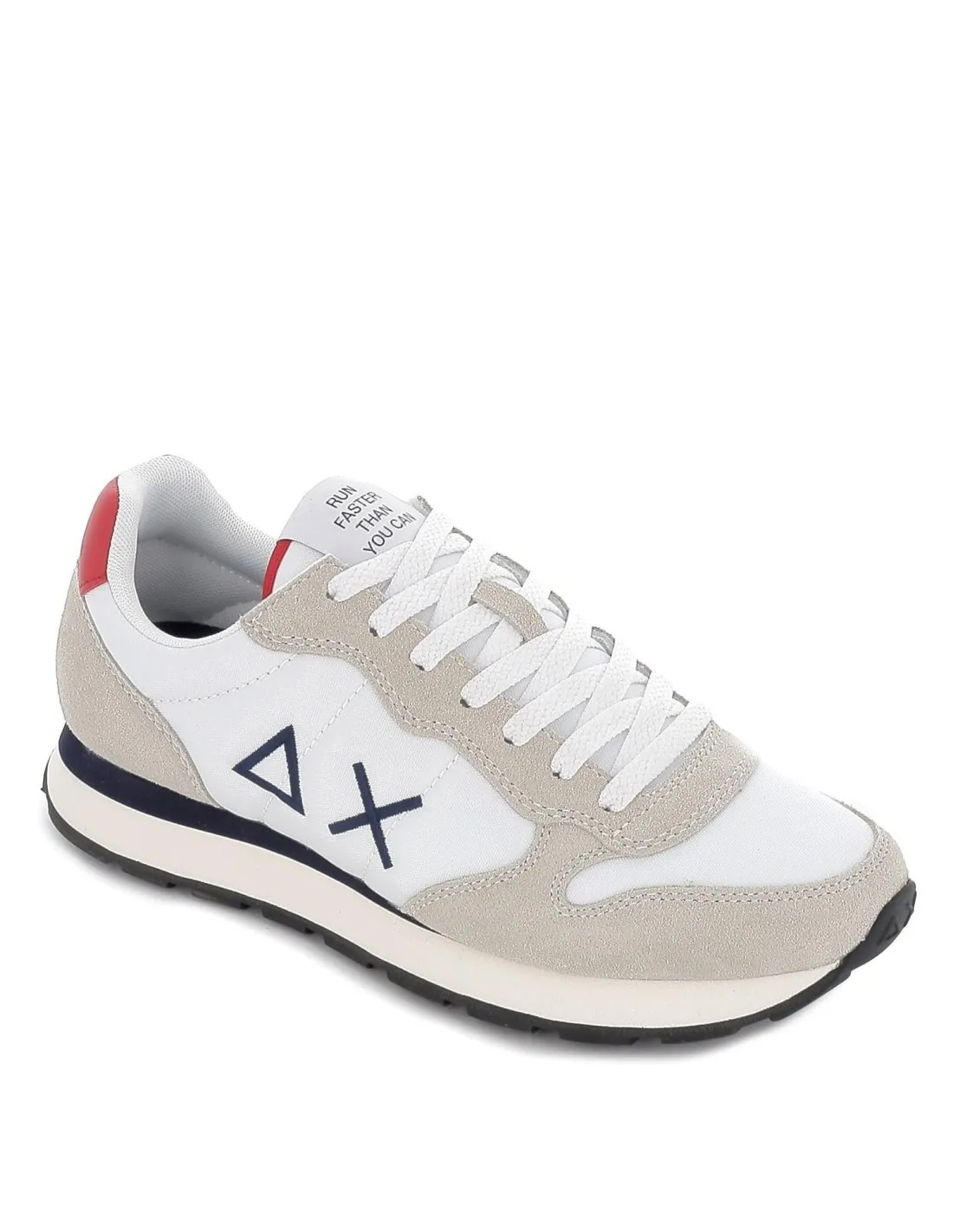Deportiva nylon plana cordones contraste hombre blanco y beige SUN68