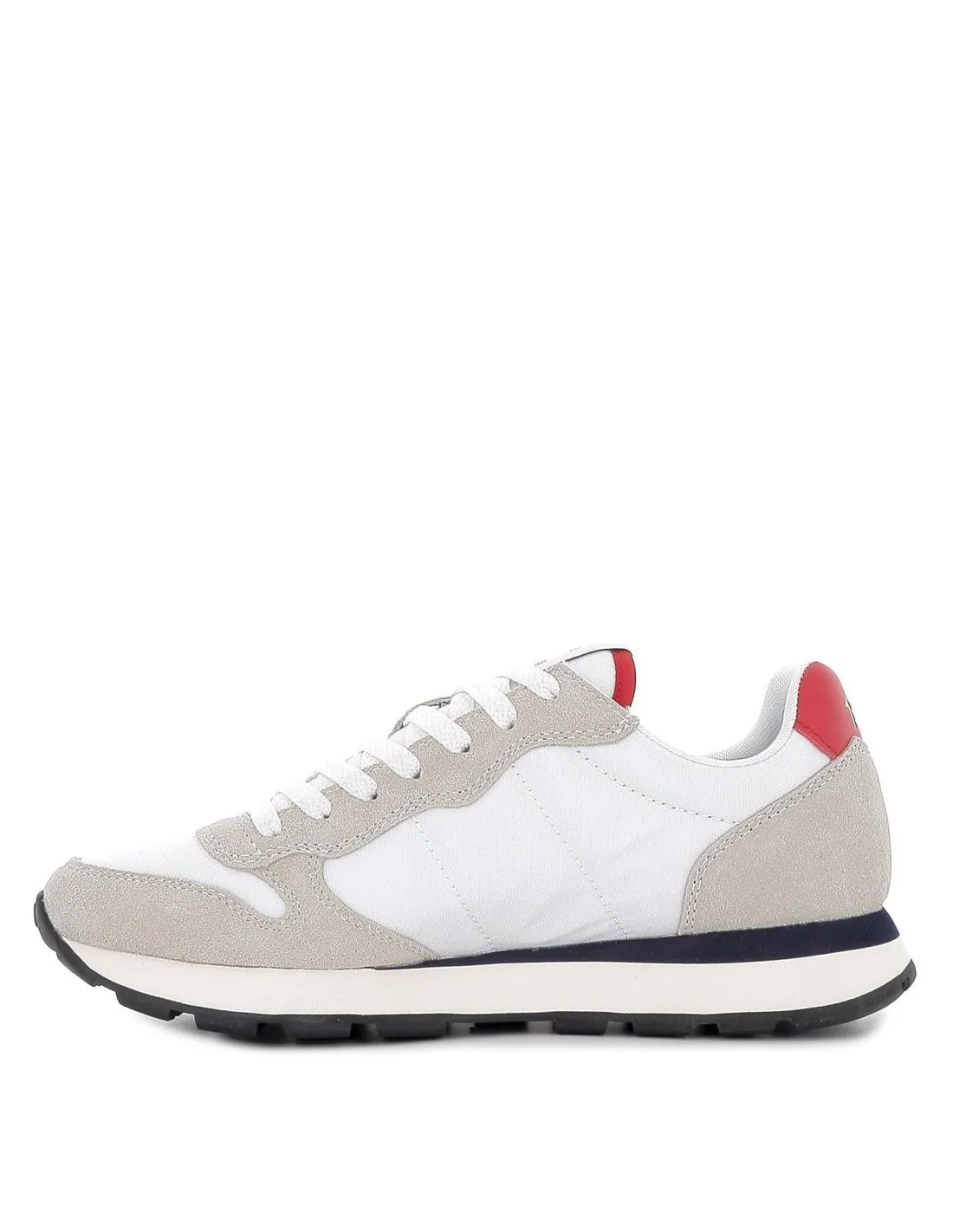 Deportiva nylon plana cordones contraste hombre blanco y beige SUN68