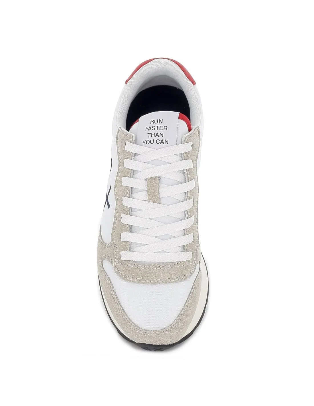 Deportiva nylon plana cordones contraste hombre blanco y beige SUN68