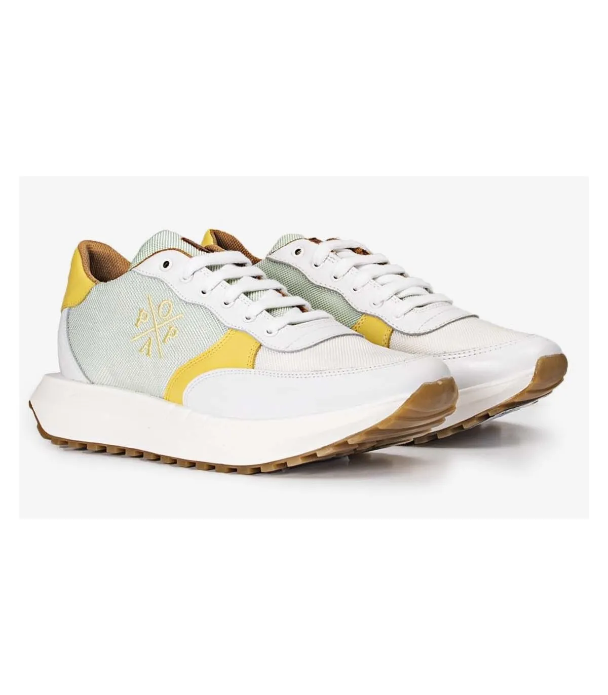 Deportivo combinado en color blanco y menta