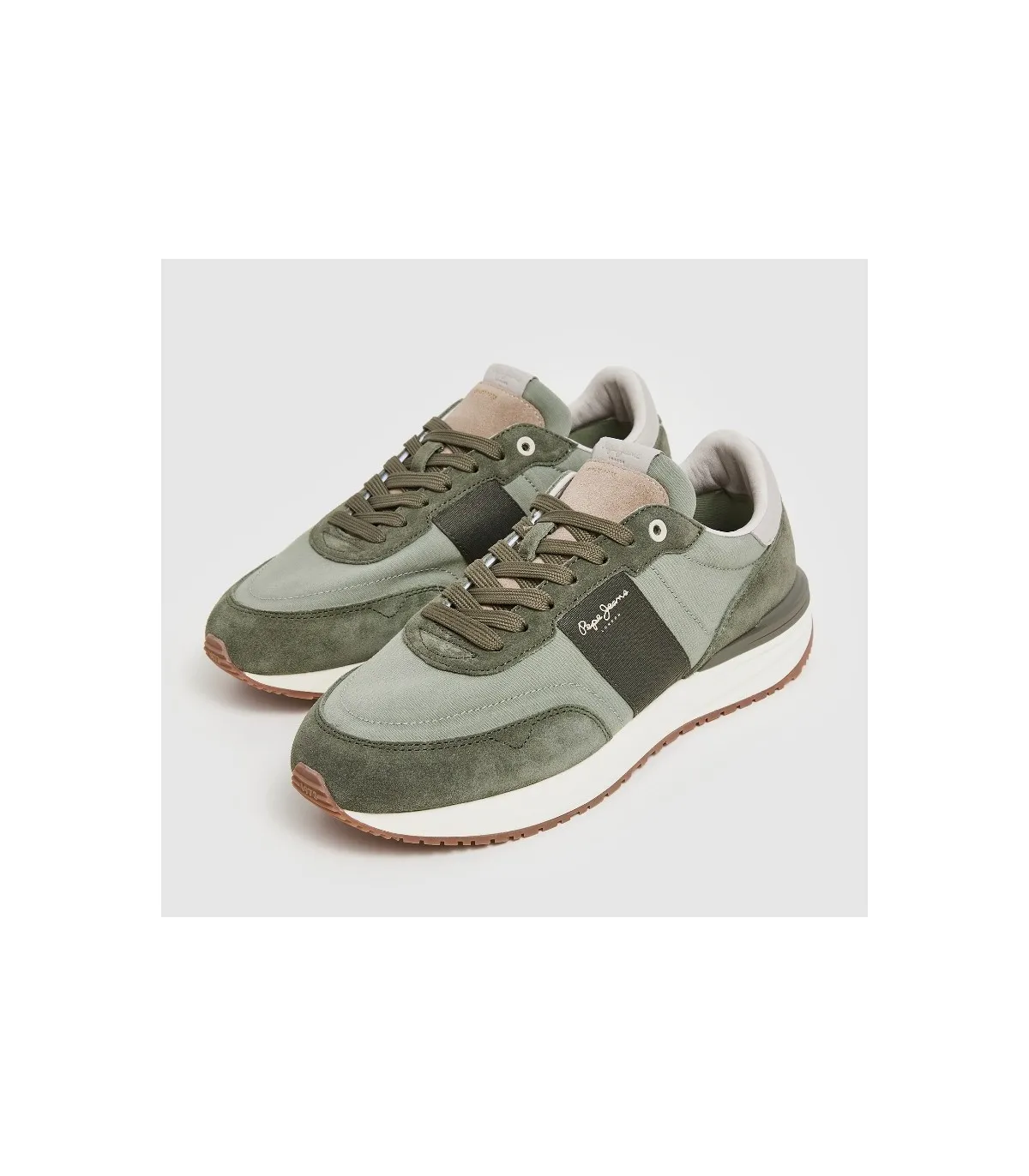 Deportivo hombre verde caqui Pepe Jeans suela blanca