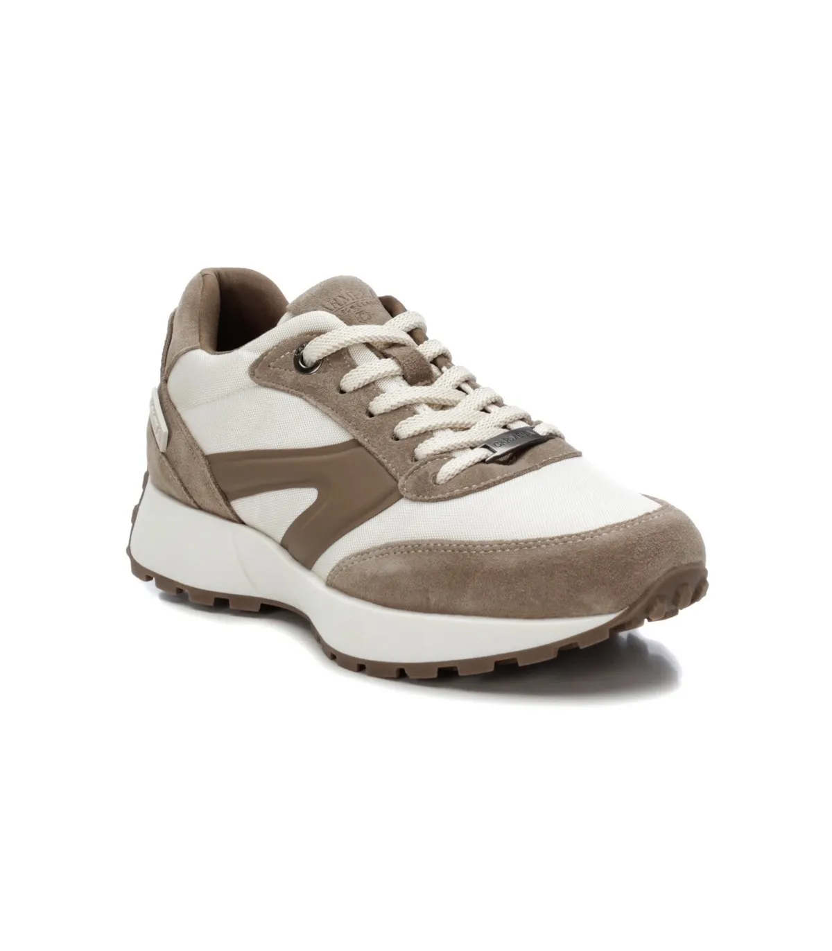 Deportivo para mujer en color taupe y blanco
