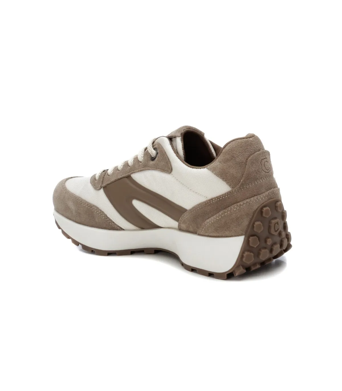 Deportivo para mujer en color taupe y blanco