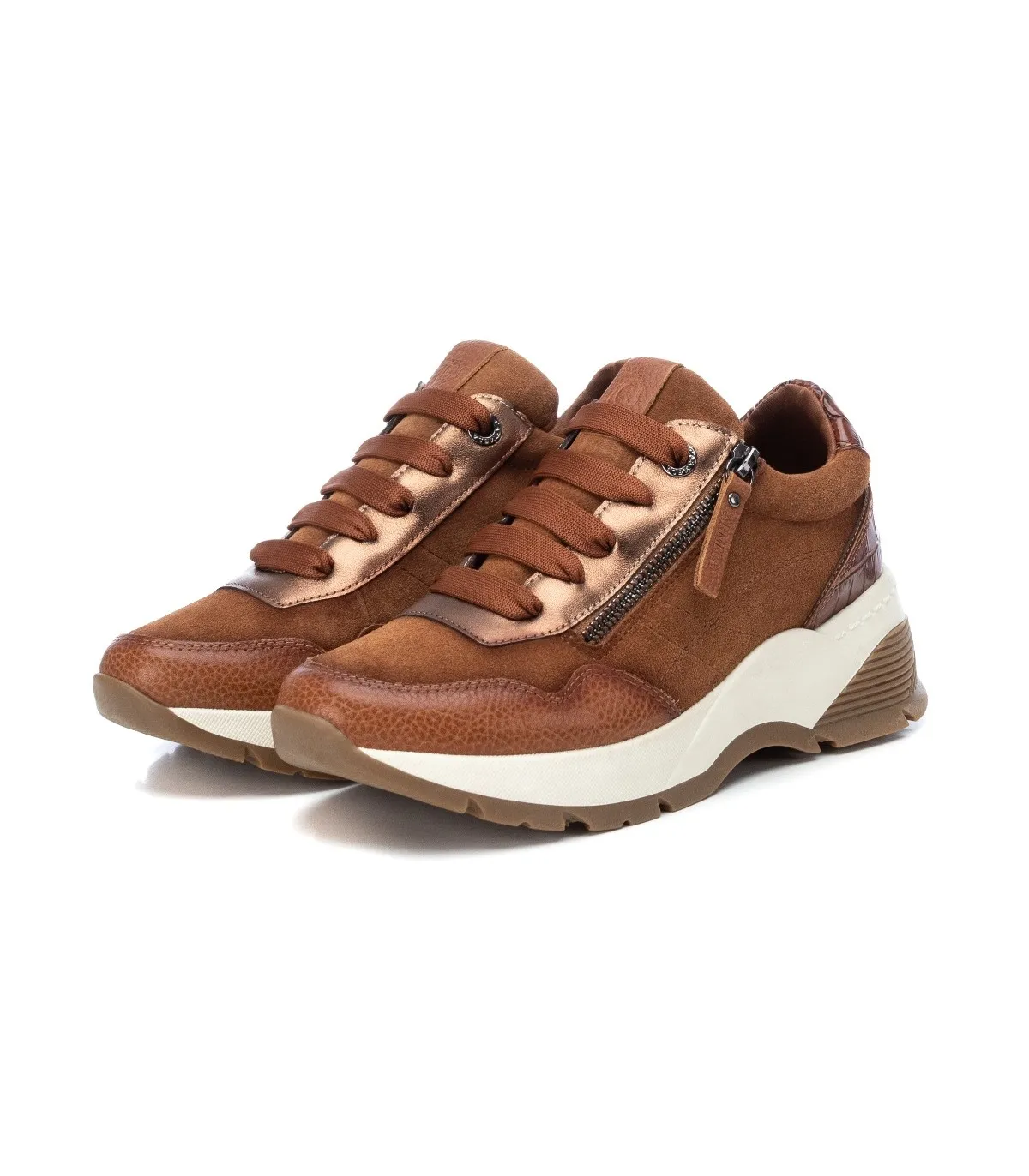 Deportivo para mujer en piel camel