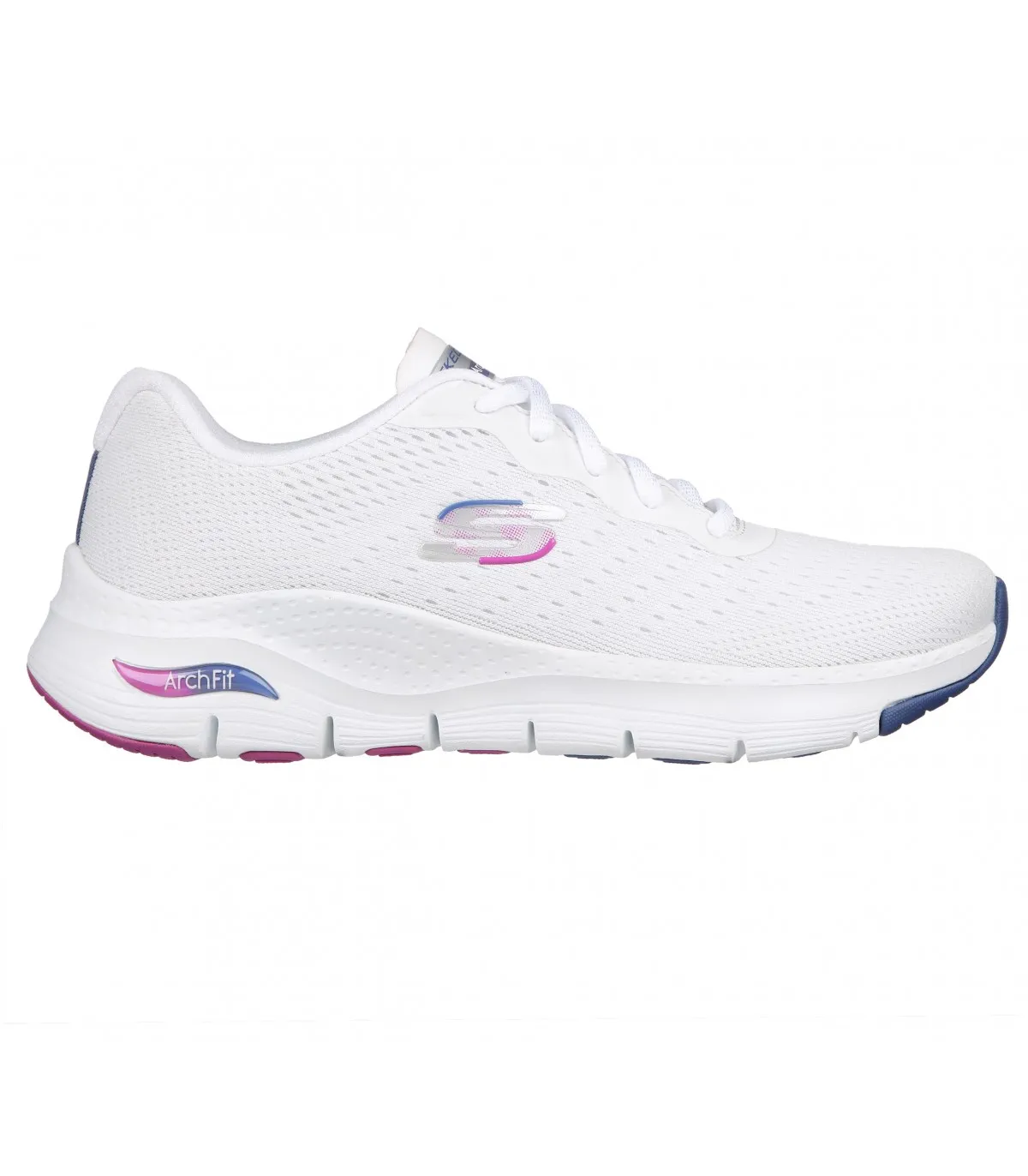 Deportivos de cordones en blanco de mujer