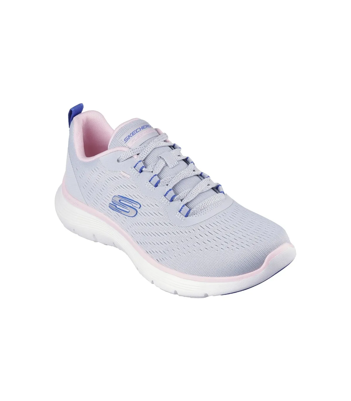 Deportivos gris, cordones blancos