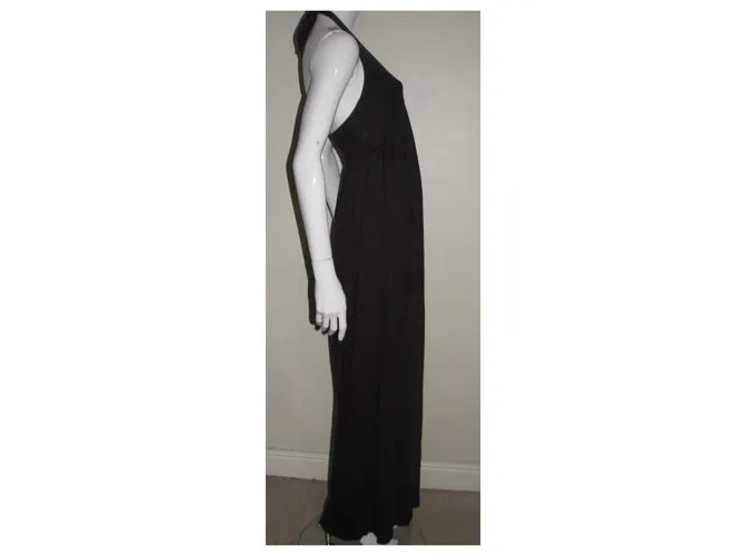 Diane Von Furstenberg Vestido maxi de cuello alto vintage Marrón oscuro 