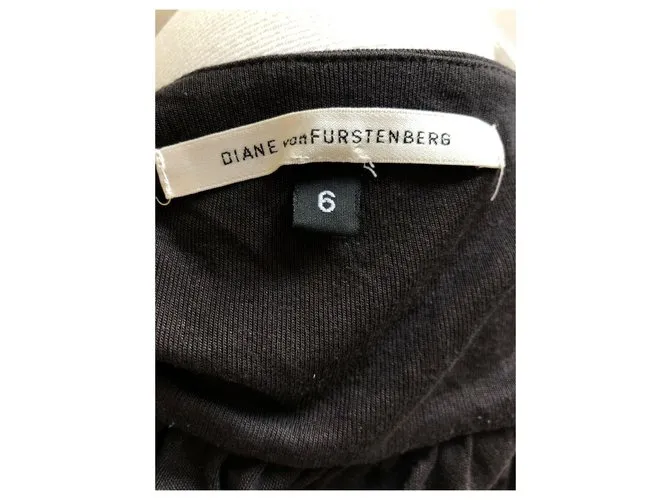 Diane Von Furstenberg Vestido maxi de cuello alto vintage Marrón oscuro 