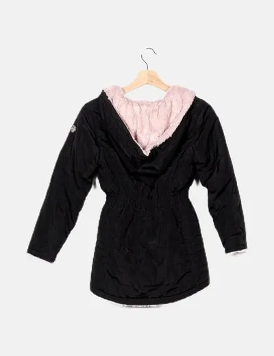 DKNY Abrigo negro reversible