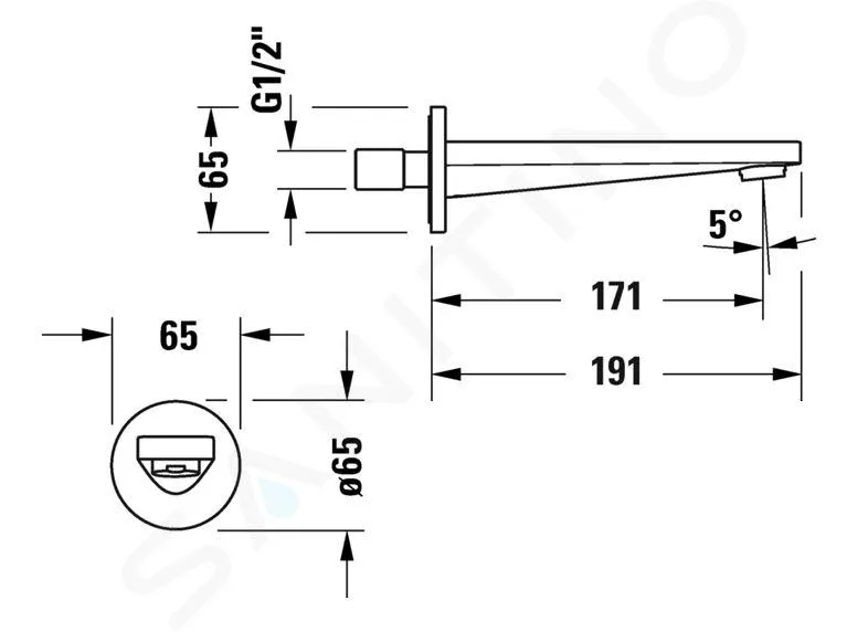 DURAVIT TULUM  CA?O DE BA?ERA, CROMO TU5240010010