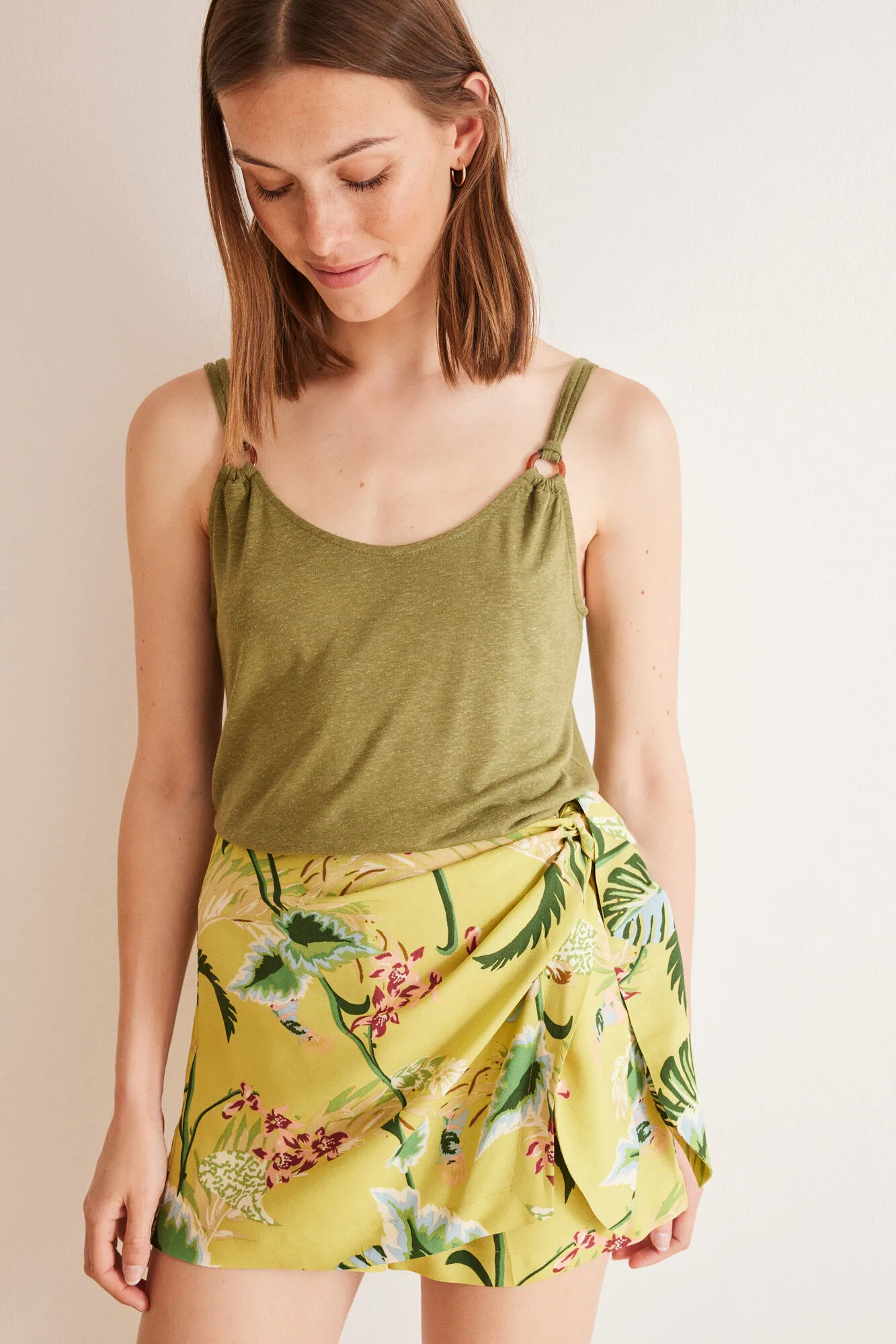 Falda pantalón estampado floral