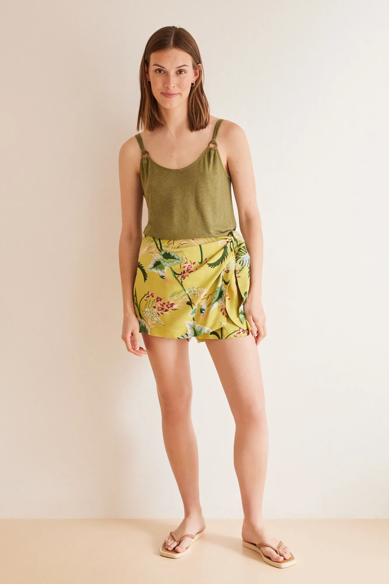 Falda pantalón estampado floral