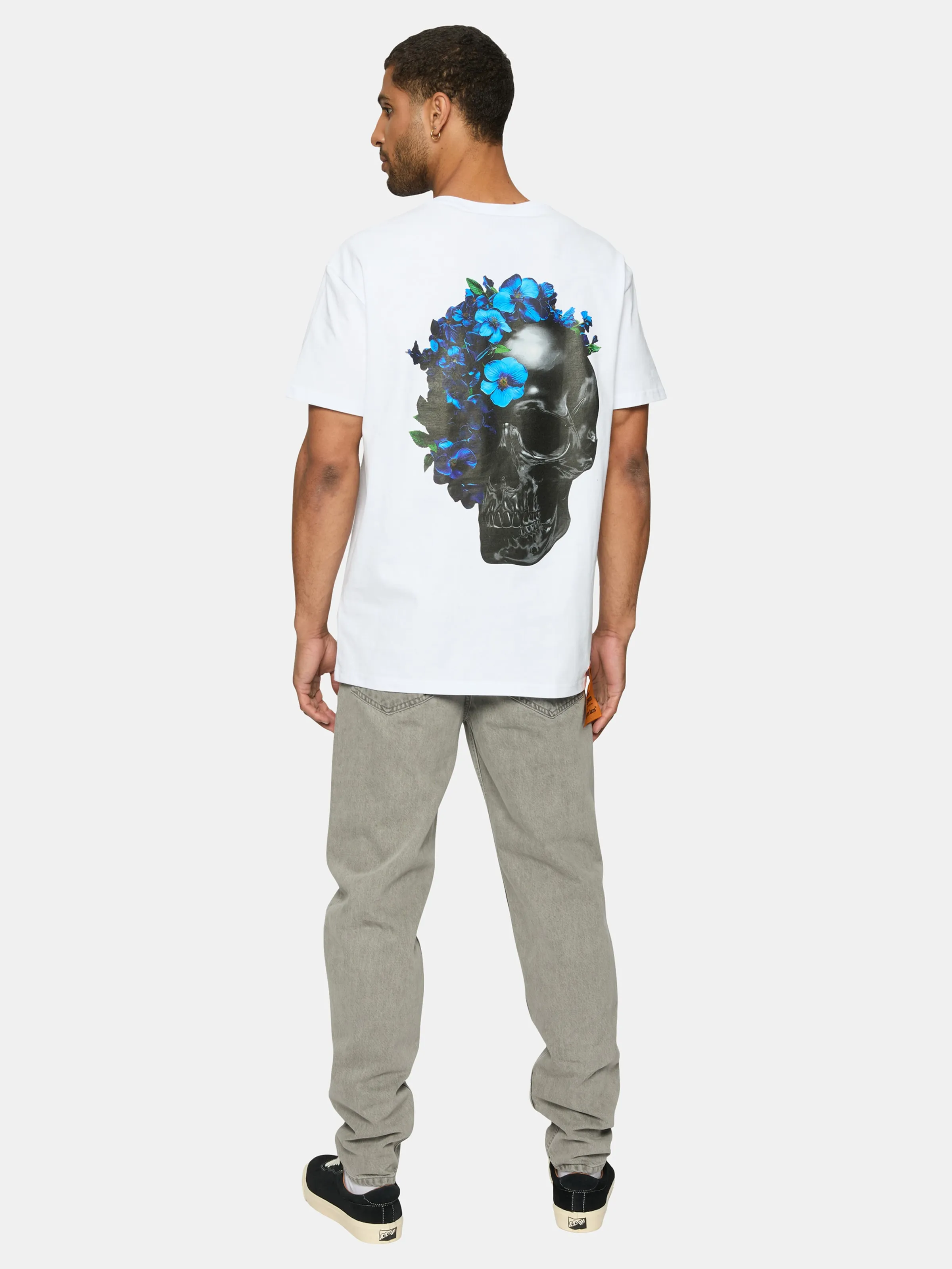 FORGOTTEN FACES FORGOTTEN FACES FLOWERED SKULL OVERSIZE TSHIRTS