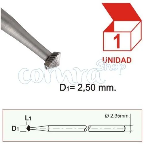 Fresa Acero Doble Cono 2,50mm. C/1